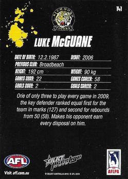 2010 Select AFL Prestige #141 Luke McGuane Back